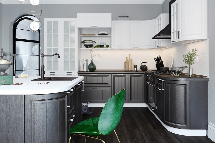 Кухня Прага Сурская мебель белое дерево