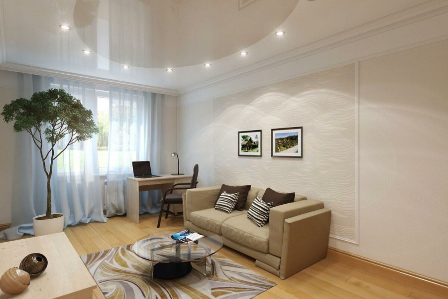 Потолок в однокомнатной квартире