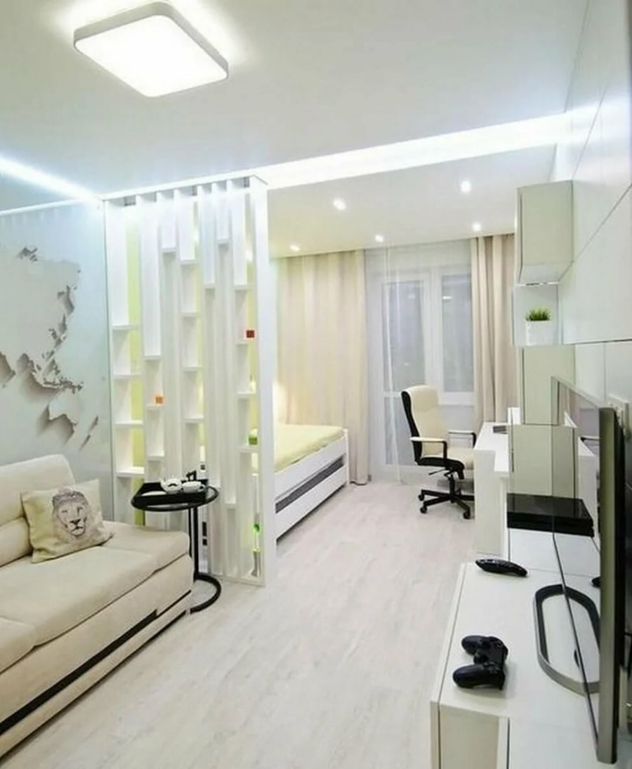 Освещение в комнате с зонированием