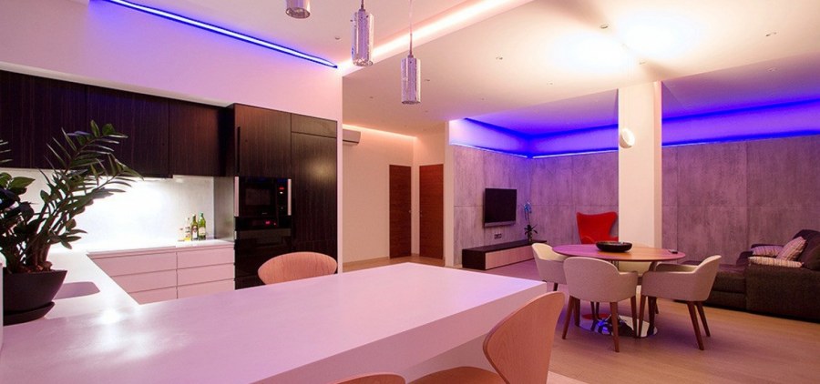 Квартира студия с подсветкой