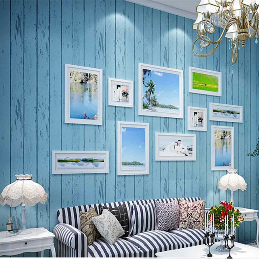 Синяя вагонка в интерьере