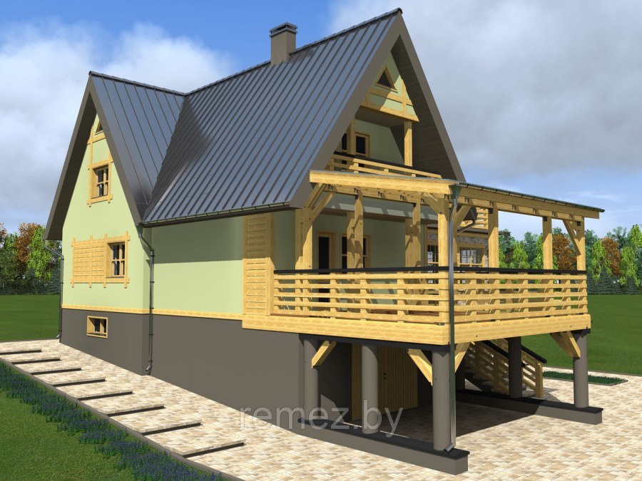 Деревянные балки в интерьере