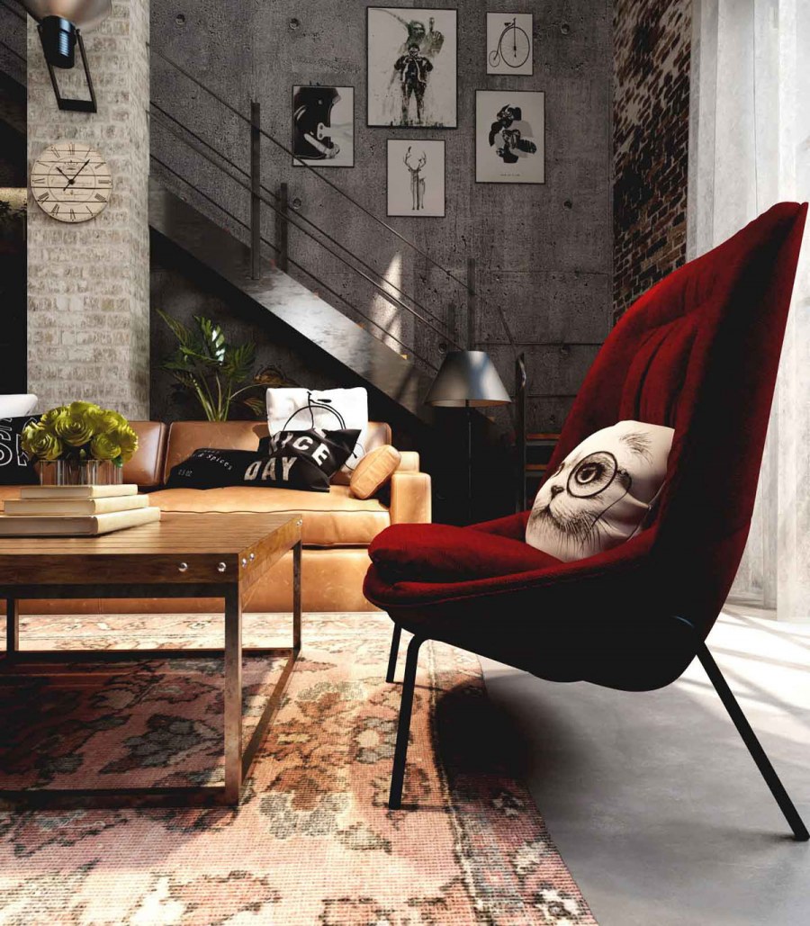 Диван 3520 в стиле лофт