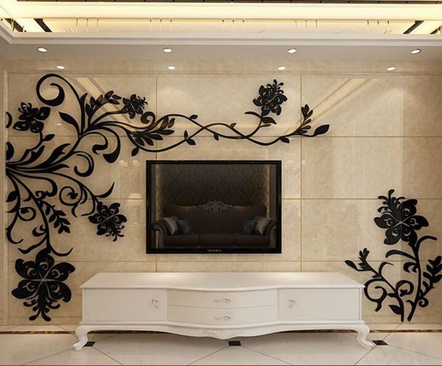 Элементы декора в интерьере телевизор