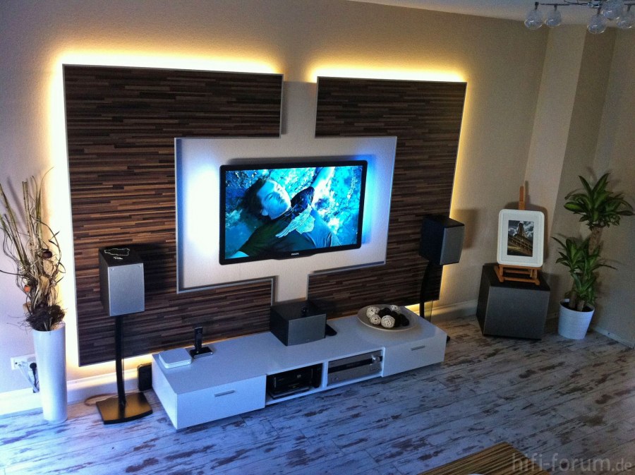 Подсветка стены с телевизором