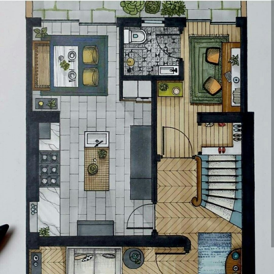 План квартиры сверху