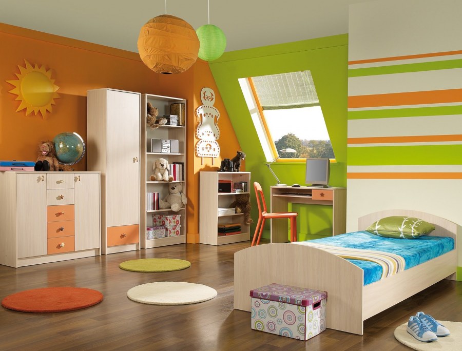 Оранжевая детская комната