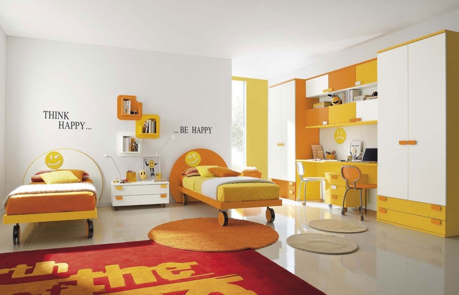 Оранжевая детская комната