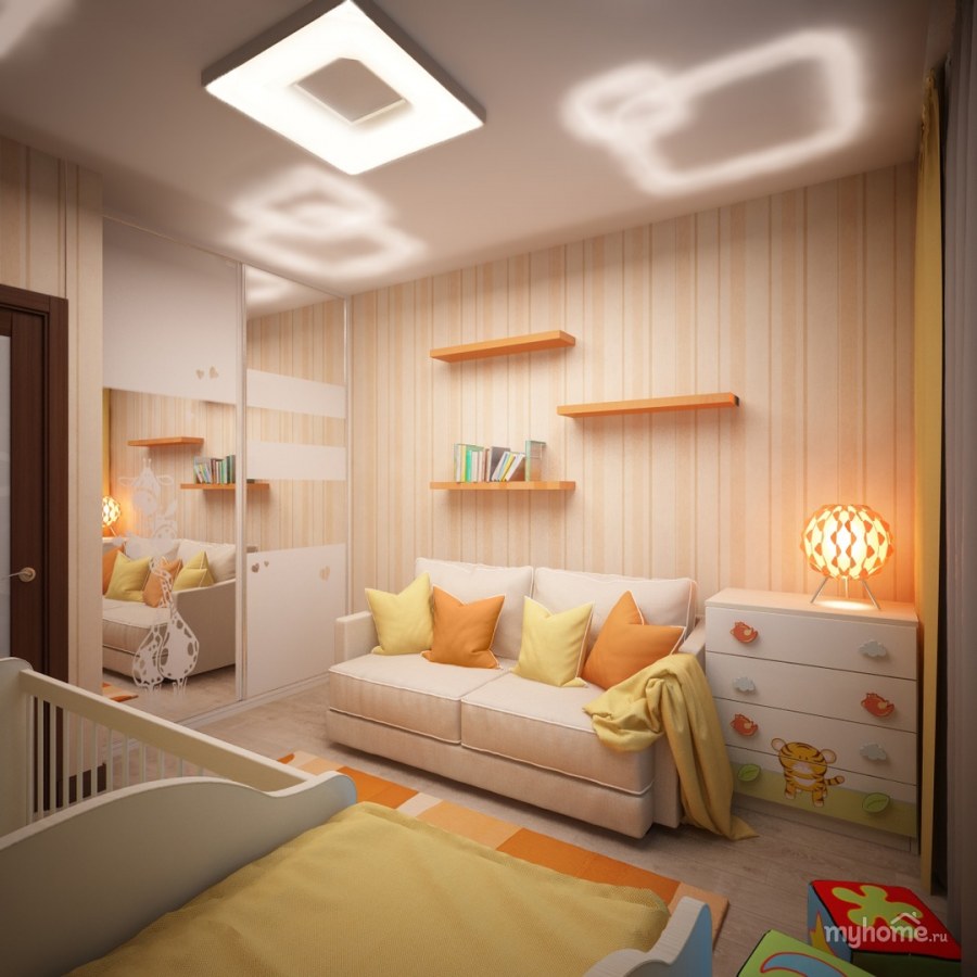 Бежевая детская комната