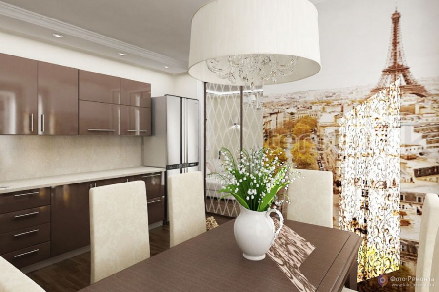 Кухня в бежевых тонах