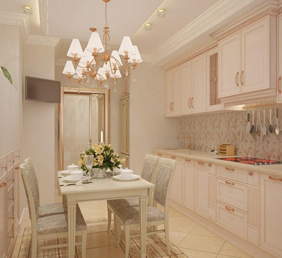 Кухня в бежевых тонах