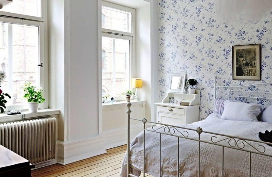 Акцентная стена на кухне в стиле Прованс