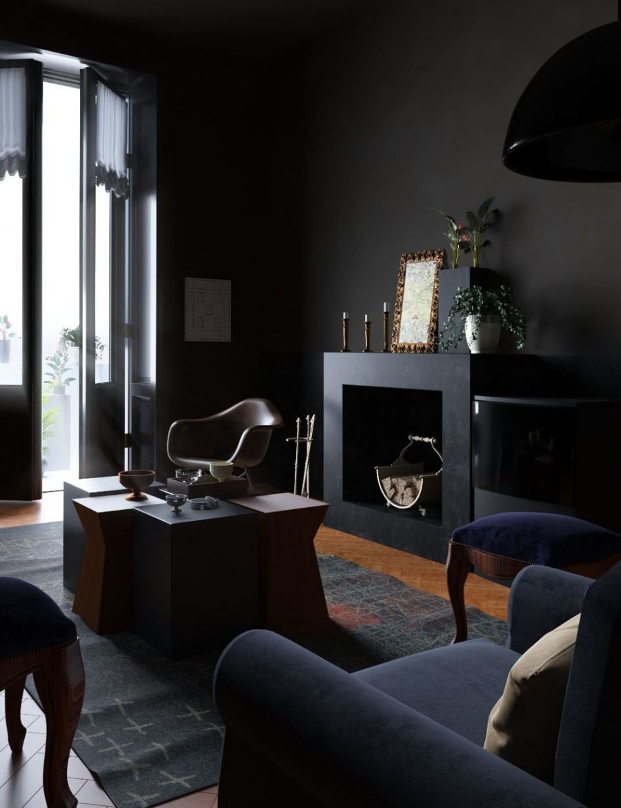 Интерьер в темных тонах