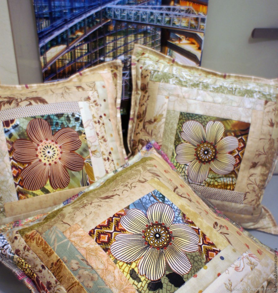 Лоскутная наволочка на подушку