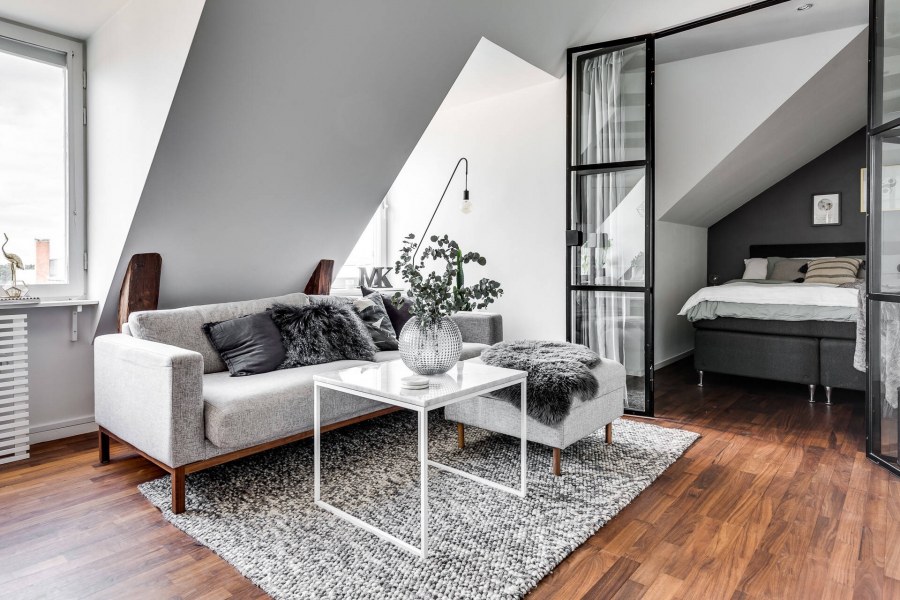 Гостиная на мансардном этаже