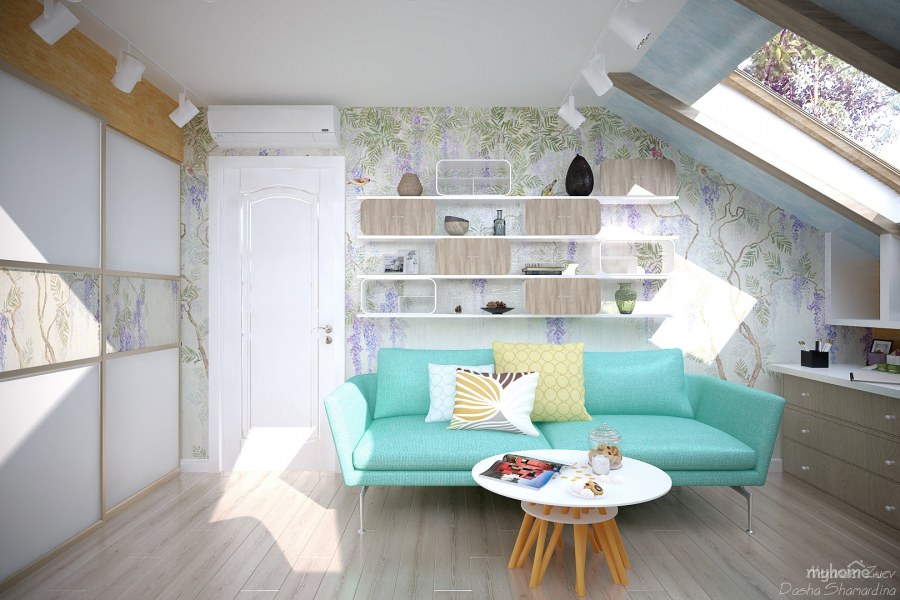 Мансардные окна в интерьере