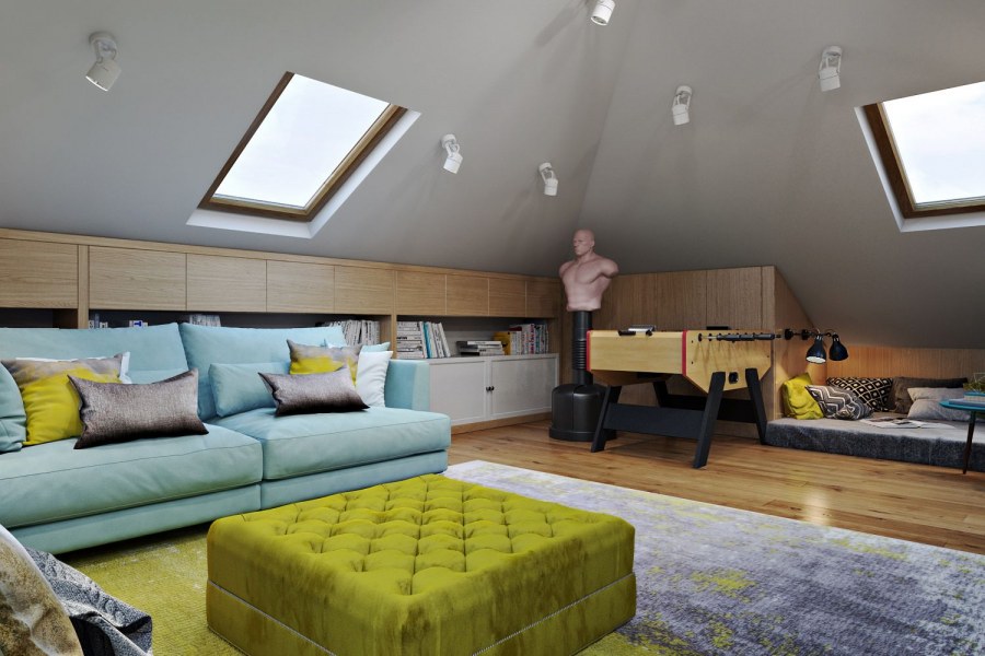 Гостиная на мансарде