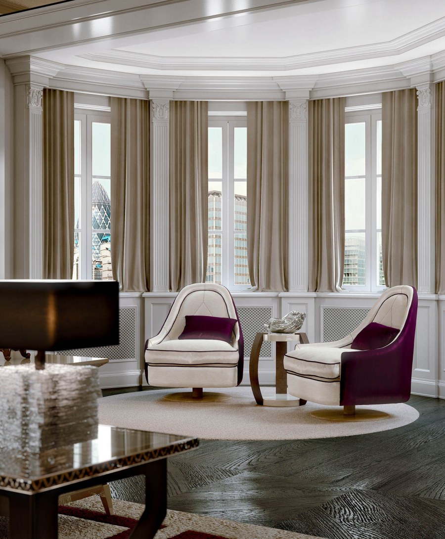 Гостиная с эркером в современном стиле