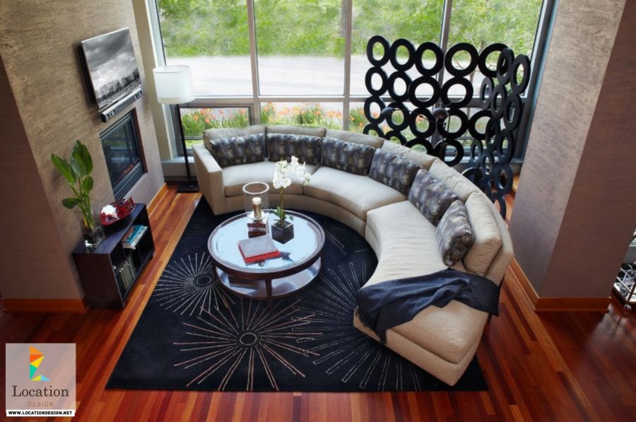 Круглый диван в интерьере