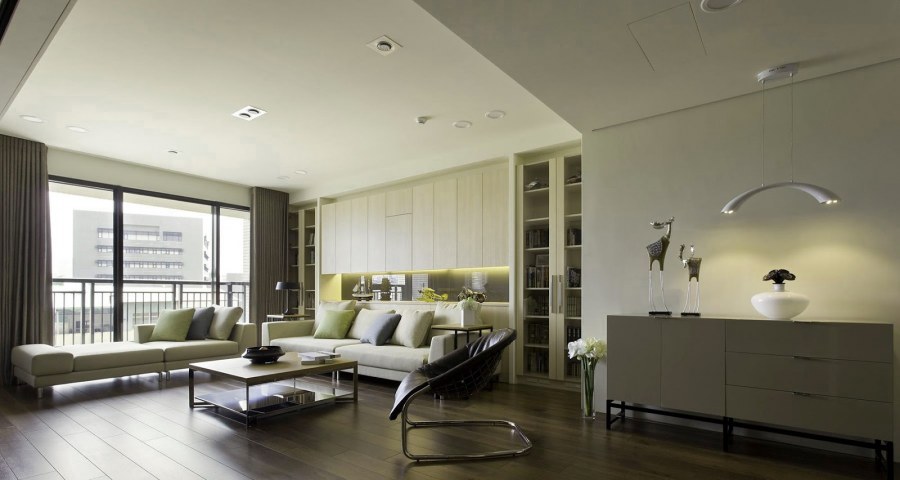 Темный пол светлая мебель