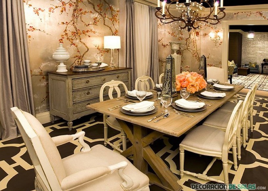 Стиль ретро в интерьере столовой