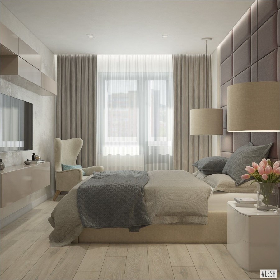 Спальня гостиная в светлых тонах