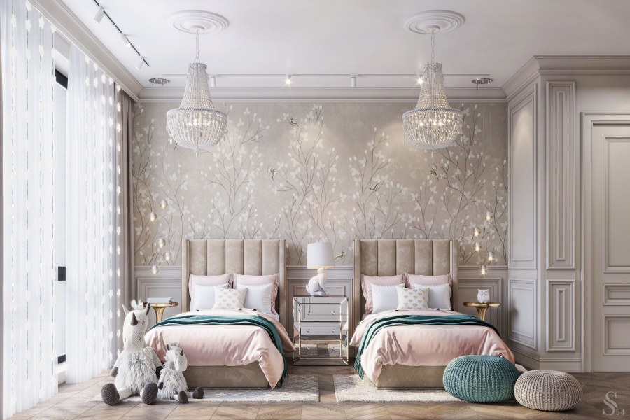 Спальня в стальных тонах