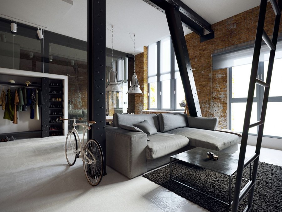 Зонирование в стиле лофт