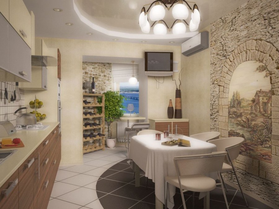 Покраска стен на кухне в стиле Прованс