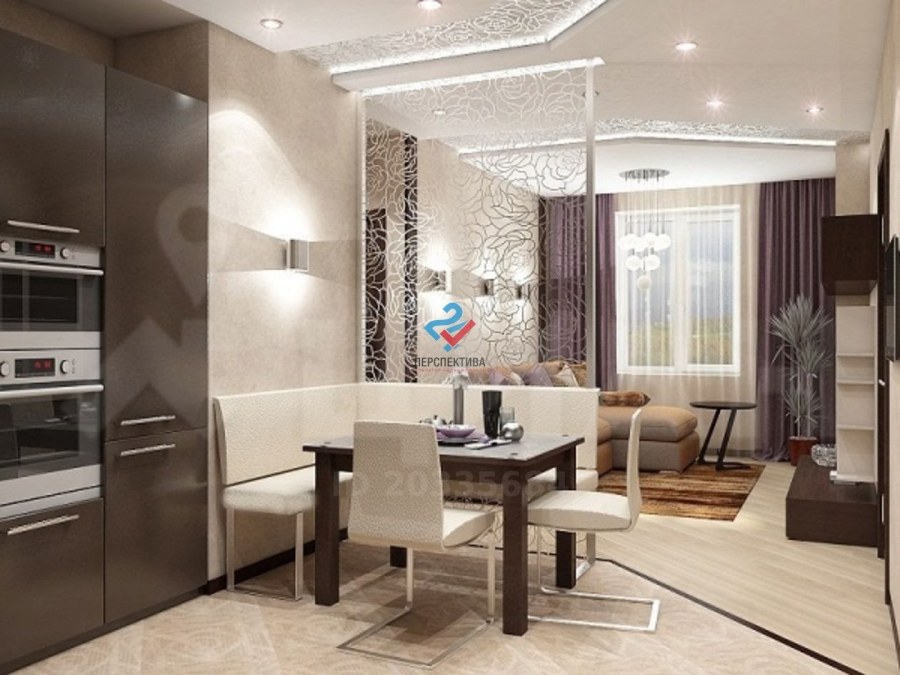 Евродвушка кухня-гостиная