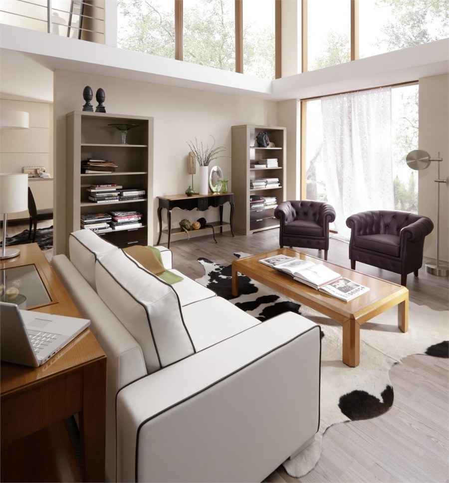 Консоль за диваном в интерьере