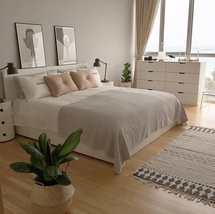 Спальня в бежевых тонах икеа