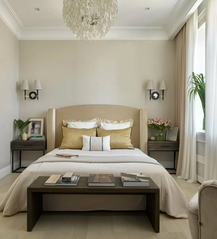 Бежевая спальня в современном стиле
