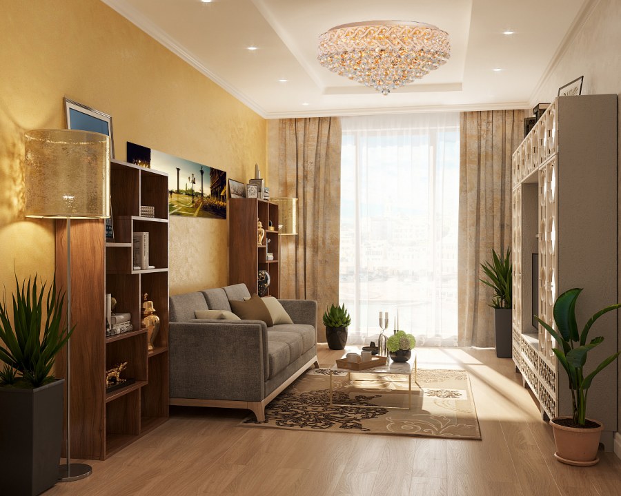 Дизайн гостинной студии 2020