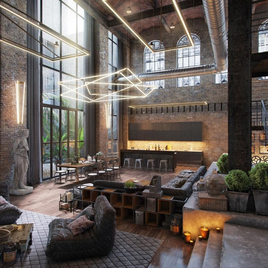 Фишки в интерьере лофт