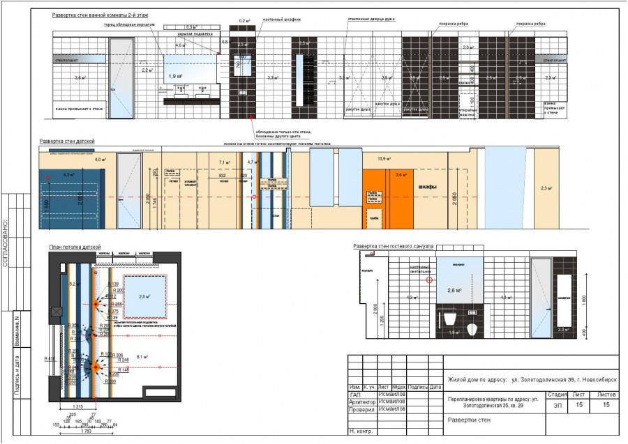 Развертка стен Примечания