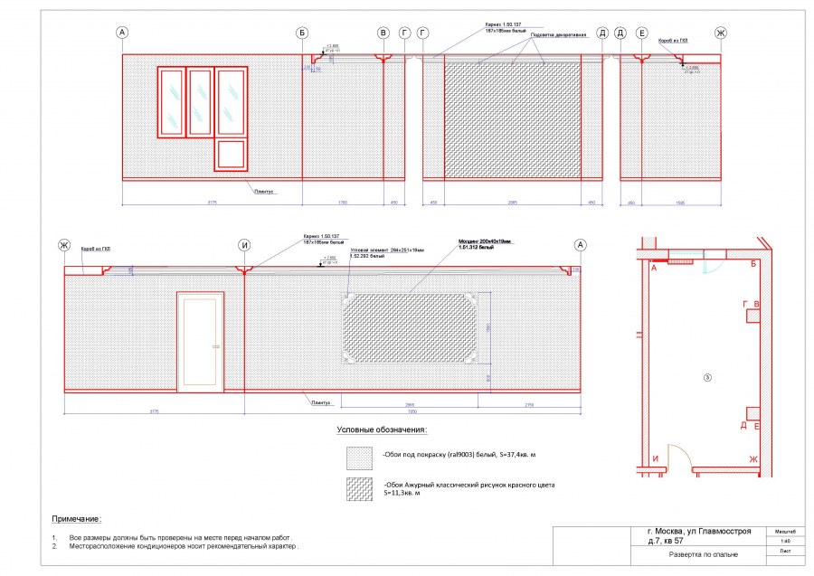 Эргономика развертки стен