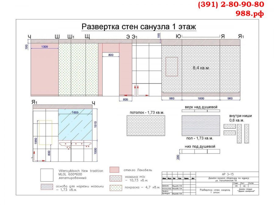 Развертка интерьера комнаты