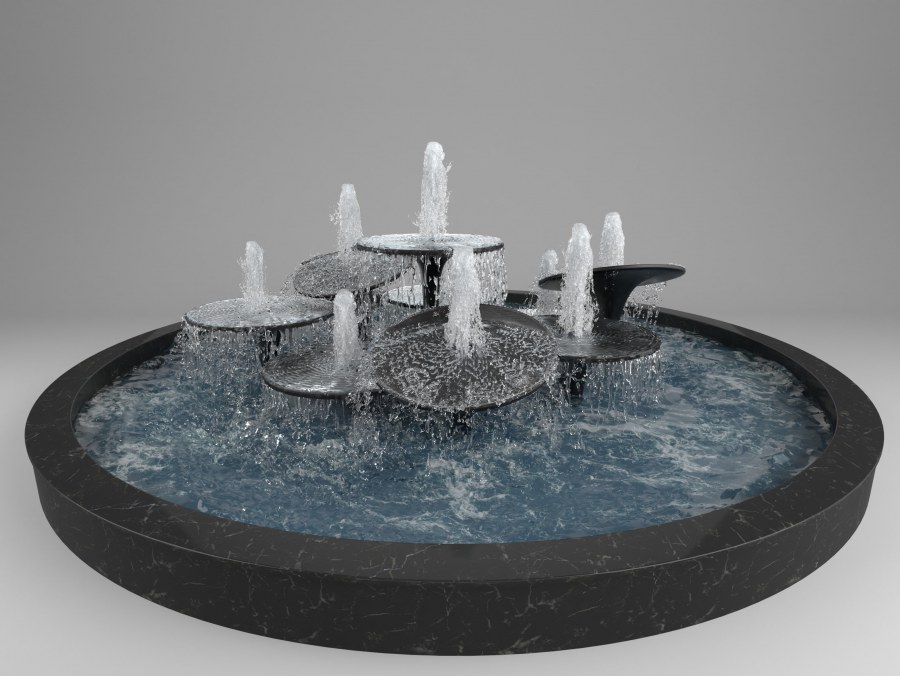 Фонтан 3d model архикад