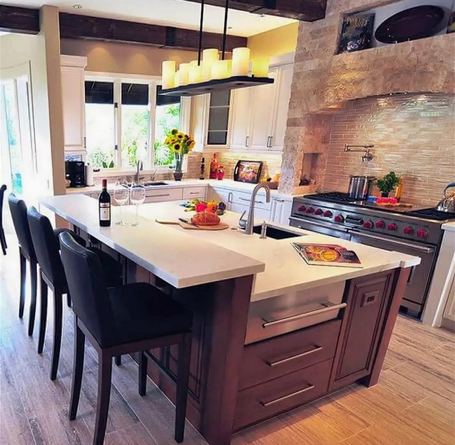 Кухонный остров с барной стойкой