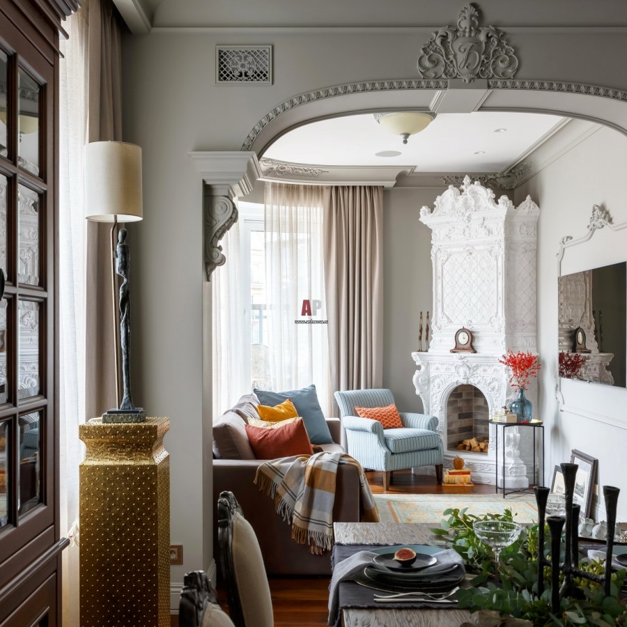 Сталинский Ампир лепнина в интерьере