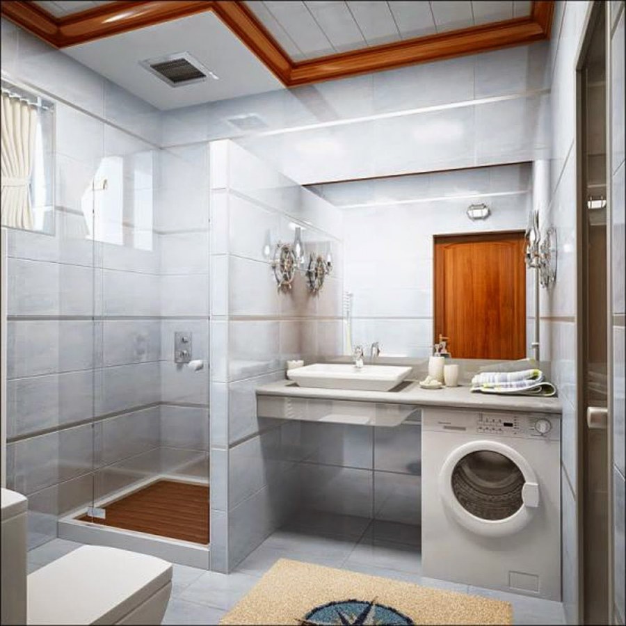 Маленькая ванная комната с душевой кабиной