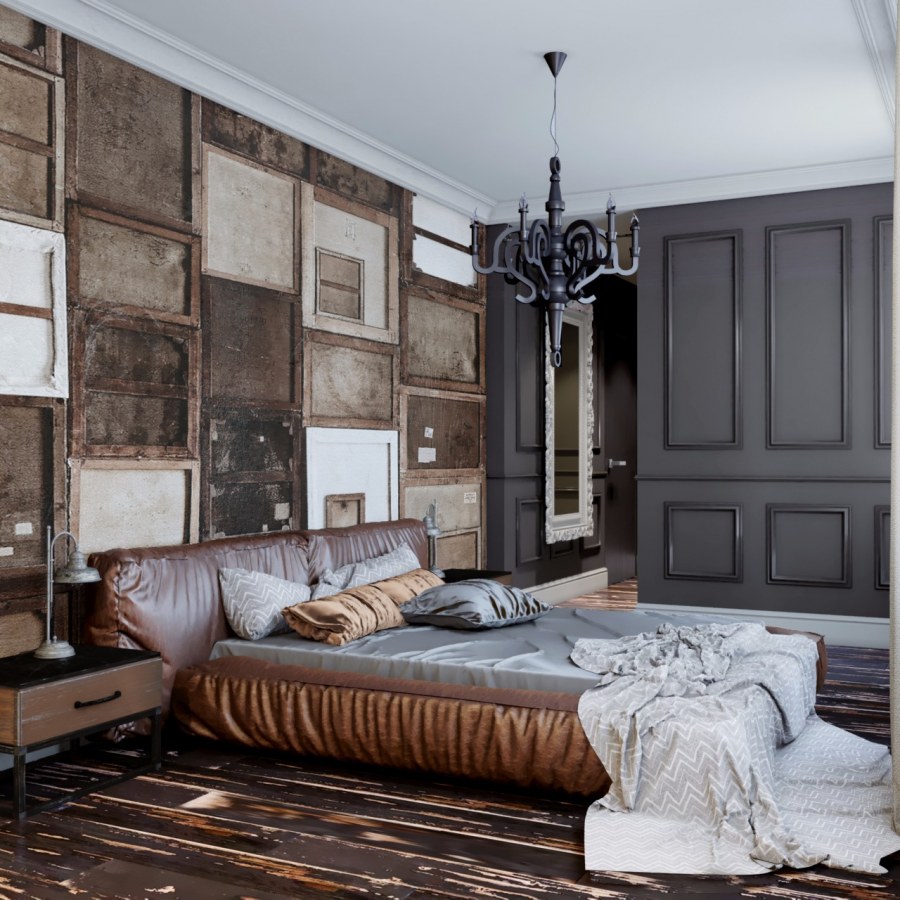 Спальня классика и лофт