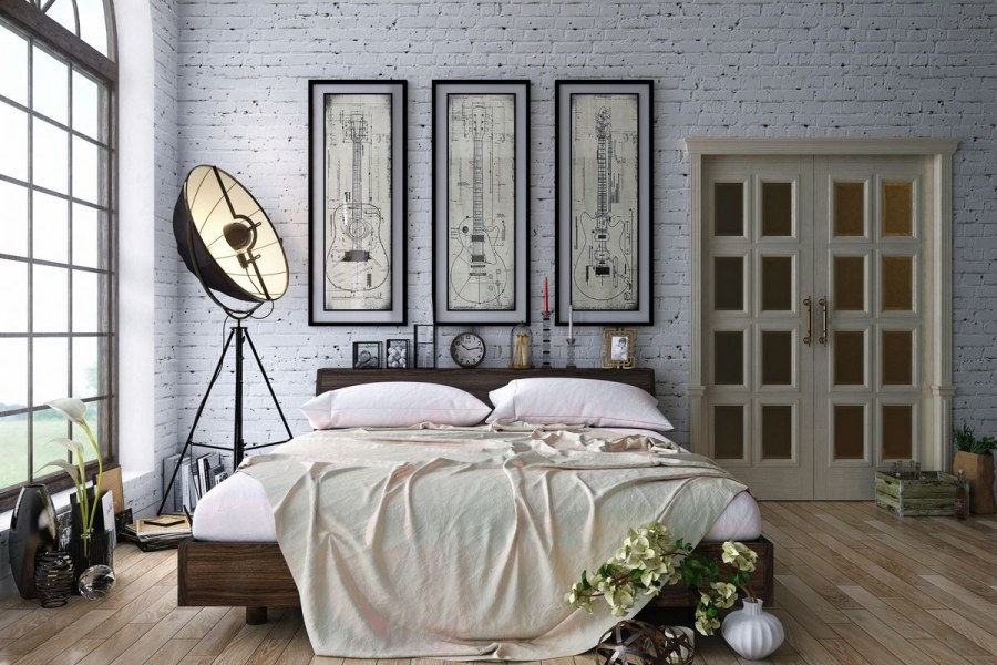 Спальня классика и лофт