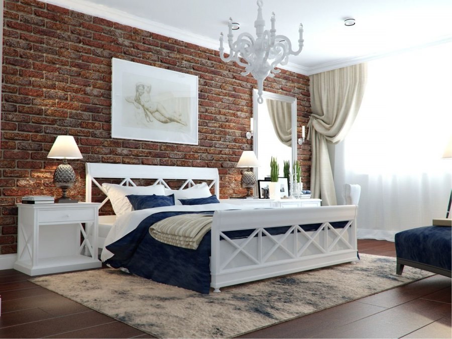 Спальня классика и лофт