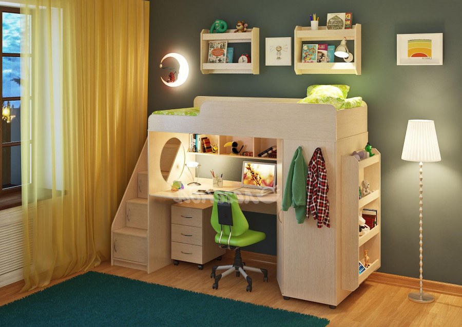 Кровать чердак Немо Олмеко