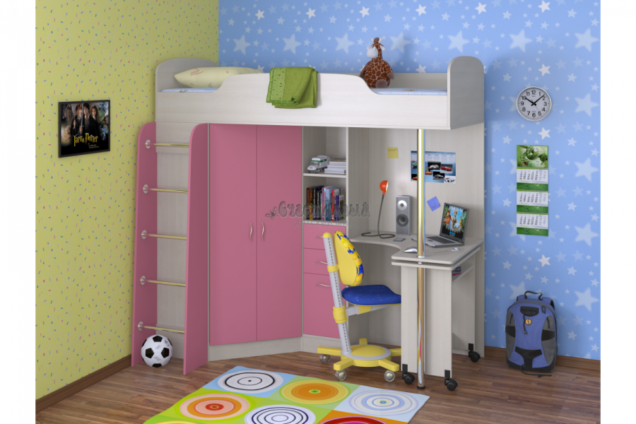 Кровать-чердак Polini Kids simple