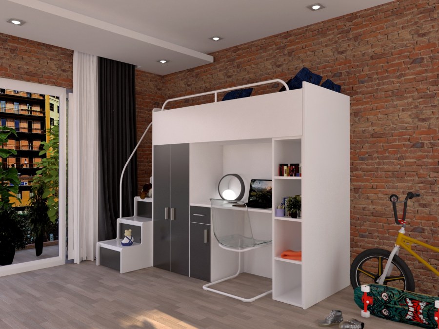 Кровать чердак с нишей Фанки Кидз 23/1