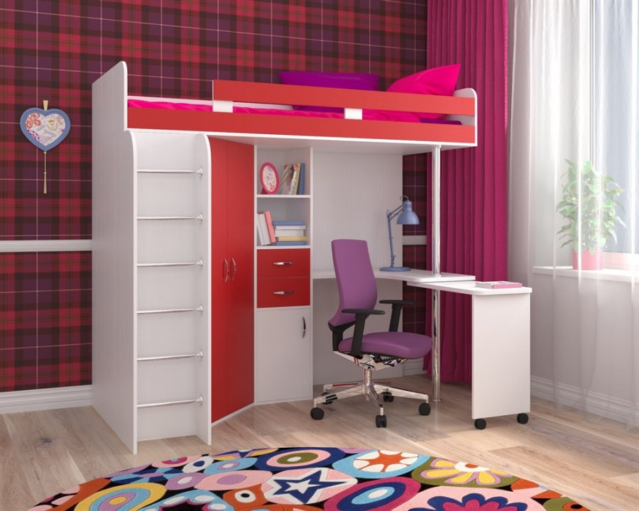 Кровать-чердак ЯРОФФ кадет 2