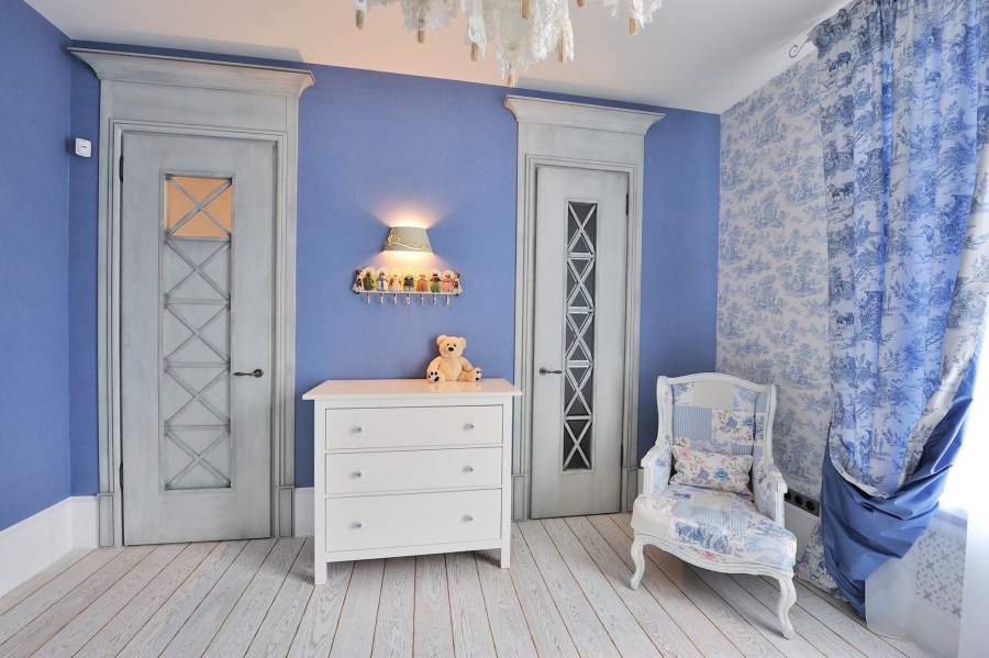 Комната в стиле Прованс голубая